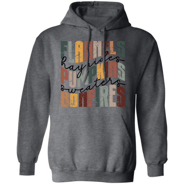 Flannels, Hayrides, and Bonfires Gildan Hoodie – Embrace the Autumn Spirit!