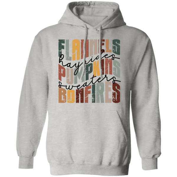 Flannels, Hayrides, and Bonfires Gildan Hoodie – Embrace the Autumn Spirit!