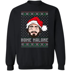 Home Malone Gildan Crewneck Sweatshirt – Post Malone & Home Alone Inspired Ugly Christmas Sweater