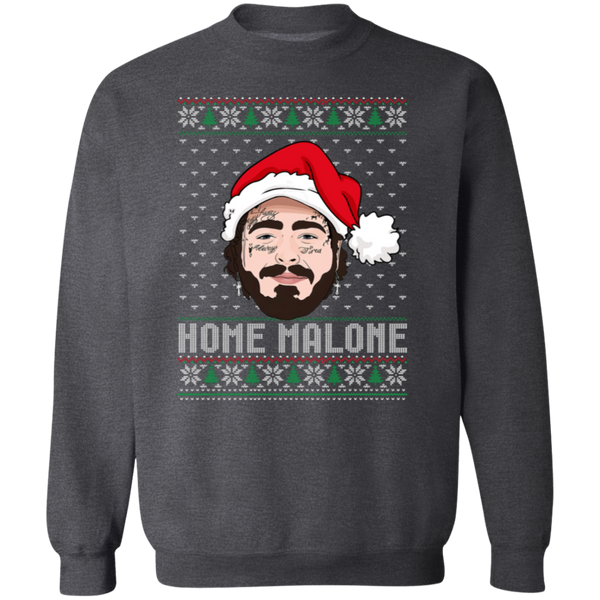 Home Malone Gildan Crewneck Sweatshirt – Post Malone & Home Alone Inspired Ugly Christmas Sweater