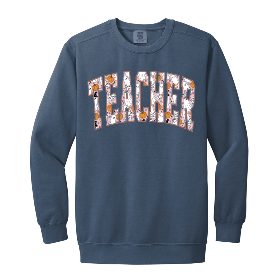 Trendy Halloween Fall Crewneck Sweatshirt – Perfect for Spooky Teachers!