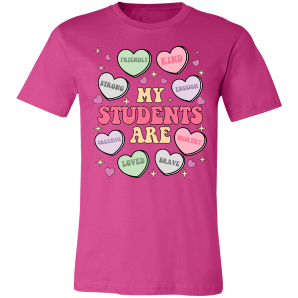 My Students Are My Valentine T-Shirt – Bella+Canvas | Teacher Valentine’s Day Tee | Soft & Stylish Heart Design Shirt