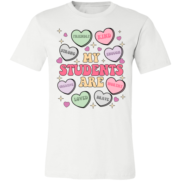 My Students Are My Valentine T-Shirt – Bella+Canvas | Teacher Valentine’s Day Tee | Soft & Stylish Heart Design Shirt