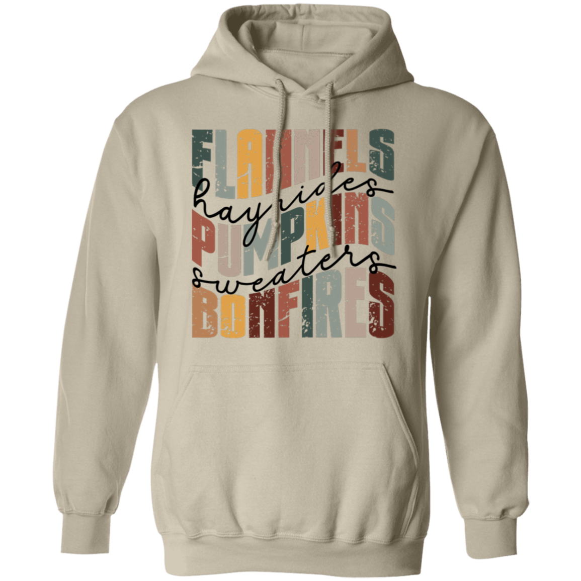 Flannels, Hayrides, and Bonfires Gildan Hoodie – Embrace the Autumn Spirit!