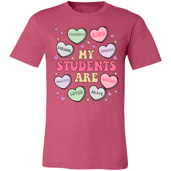 My Students Are My Valentine T-Shirt – Bella+Canvas | Teacher Valentine’s Day Tee | Soft & Stylish Heart Design Shirt