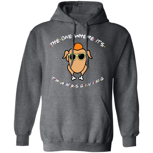 Friends The One Where It’s Thanksgiving Turkey Gildan Hoodie – Cozy Nostalgia for Thanksgiving and Fall!