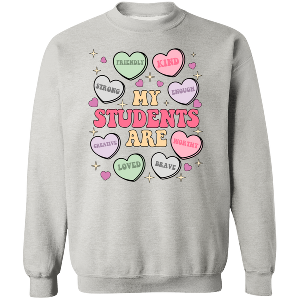 My Students Are My Valentine Crewneck Sweatshirt – Gildan | Teacher Valentine’s Day Apparel | Cozy & Festive Gift