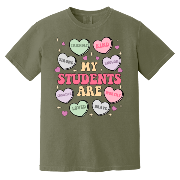 My Students Are My Valentine T-Shirt – Comfort Colors | Teacher Valentine’s Day Tee | Soft & Stylish Heart Design Shirt