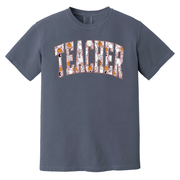 Trendy Halloween Fall T-Shirt – Perfect for Spooky Teachers!