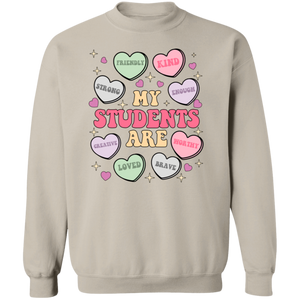 My Students Are My Valentine Crewneck Sweatshirt – Gildan | Teacher Valentine’s Day Apparel | Cozy & Festive Gift