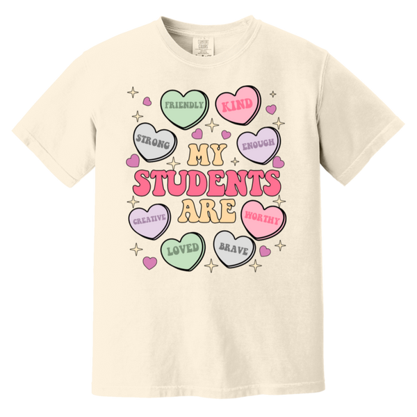 My Students Are My Valentine T-Shirt – Comfort Colors | Teacher Valentine’s Day Tee | Soft & Stylish Heart Design Shirt