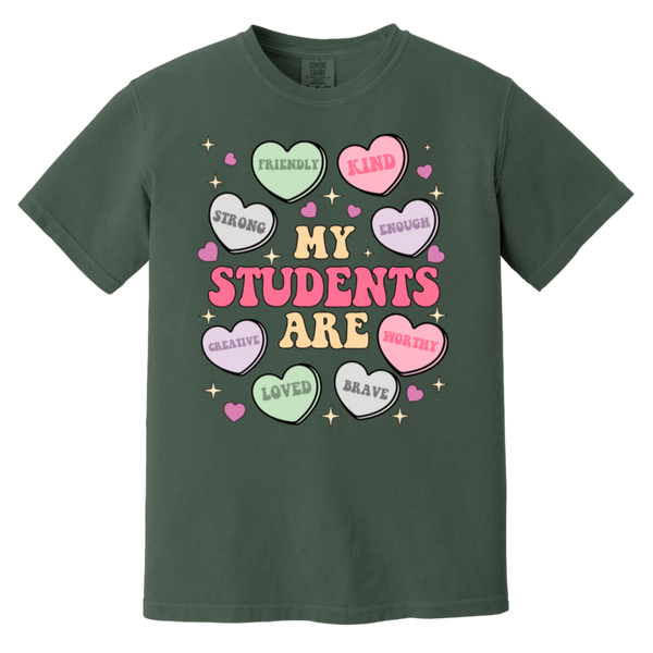 My Students Are My Valentine T-Shirt – Comfort Colors | Teacher Valentine’s Day Tee | Soft & Stylish Heart Design Shirt