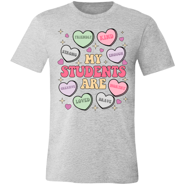 My Students Are My Valentine T-Shirt – Bella+Canvas | Teacher Valentine’s Day Tee | Soft & Stylish Heart Design Shirt