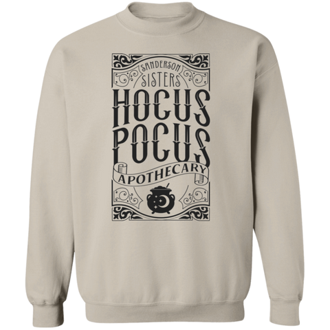 Hocus Pocus Apothecary Gildan Crewneck Sweatshirt – The Perfect Blend of Spooky and Cozy!