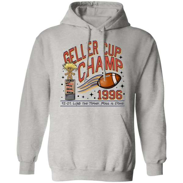 Friends Geller Cup Champion Gildan Hoodie – Perfect for Thanksgiving and Football Season!