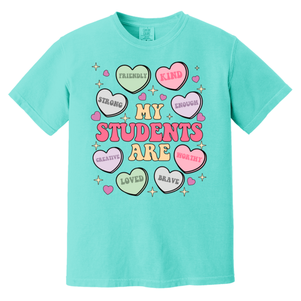 My Students Are My Valentine T-Shirt – Comfort Colors | Teacher Valentine’s Day Tee | Soft & Stylish Heart Design Shirt