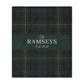 Green plaid blanket with 'The Ramseys Est. 2010' text