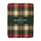Personalized Cream & Red Tartan Christmas Blanket – Ralph Lauren Inspired Plaid Family Throw | Custom Sherpa or Fleece Blanket (50x60 or 60x80)