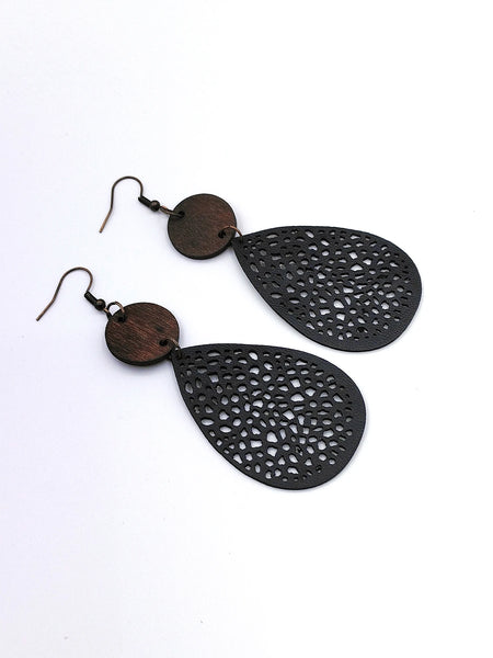Faux Leather Bohemian Drop Earrings | Vintage Style | Women's Holiday Gift