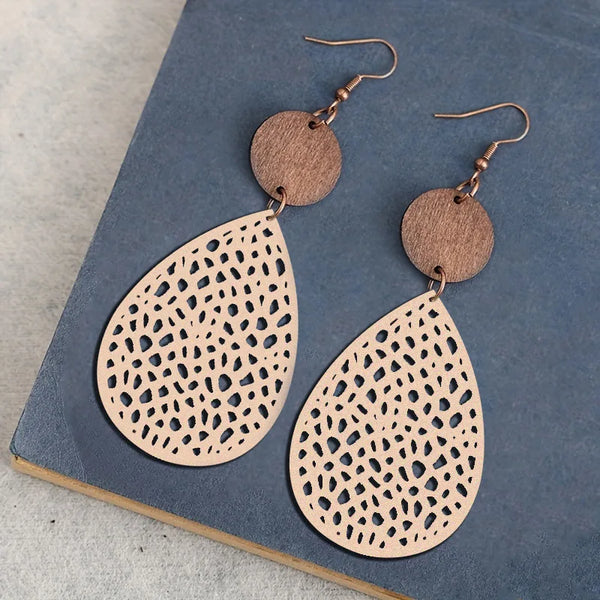 Faux Leather Bohemian Drop Earrings | Vintage Style | Women's Holiday Gift