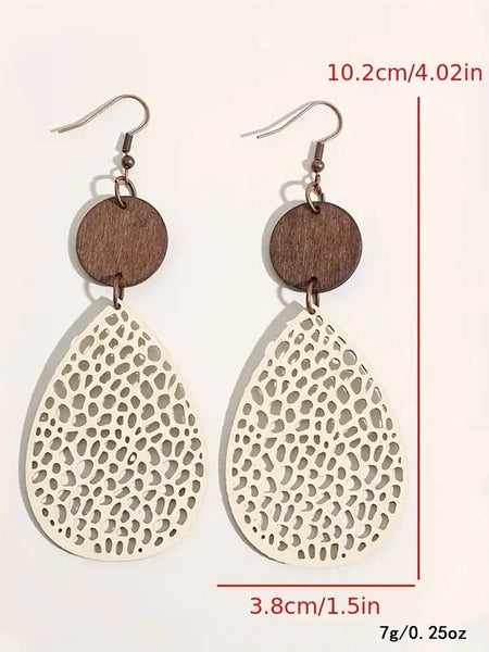 Faux Leather Bohemian Drop Earrings | Vintage Style | Women's Holiday Gift