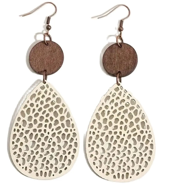 Faux Leather Bohemian Drop Earrings | Vintage Style | Women's Holiday Gift