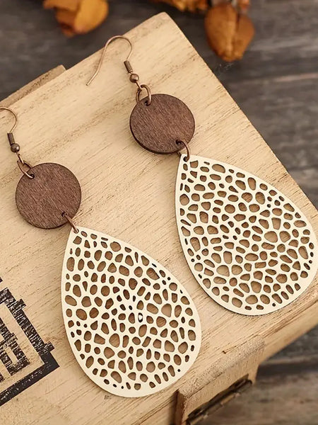 Faux Leather Bohemian Drop Earrings | Vintage Style | Women's Holiday Gift