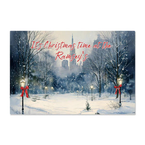 Personalized "Christmas in Central Park" High Gloss Metal Art Print – Custom Holiday Decor