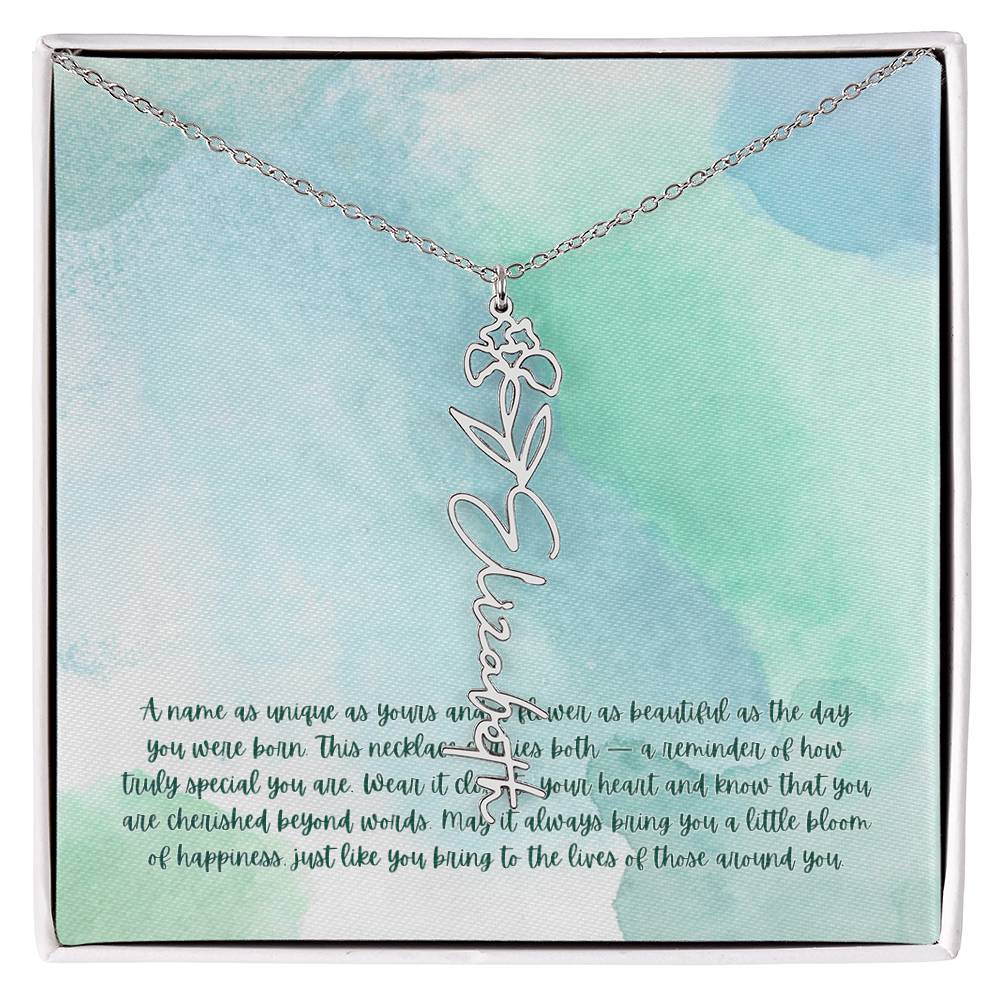 Personalized Birth Flower Name Necklace - A Unique, Sentimental Gift