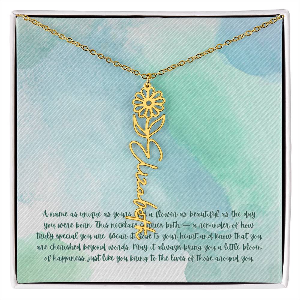 Personalized Birth Flower Name Necklace - A Unique, Sentimental Gift