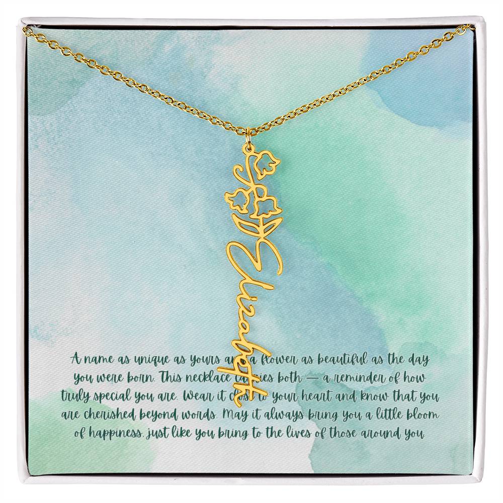 Personalized Birth Flower Name Necklace - A Unique, Sentimental Gift