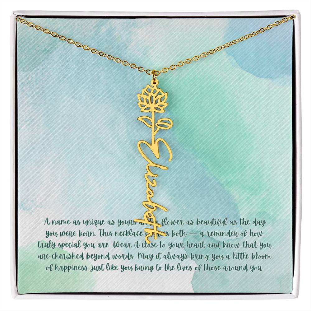 Personalized Birth Flower Name Necklace - A Unique, Sentimental Gift