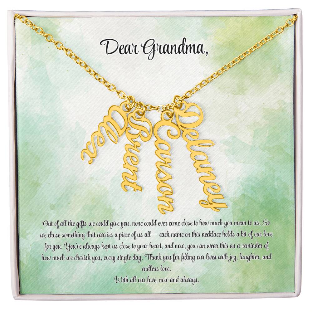 Personalized Vertical Name Necklace for Grandma – A Cherished Gift for Christmas, Birthdays and More!