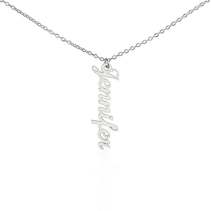 Personalized Multi Vertical Name Necklace | Custom Layered Name Pendant in Stainless Steel or 18k Yellow Gold