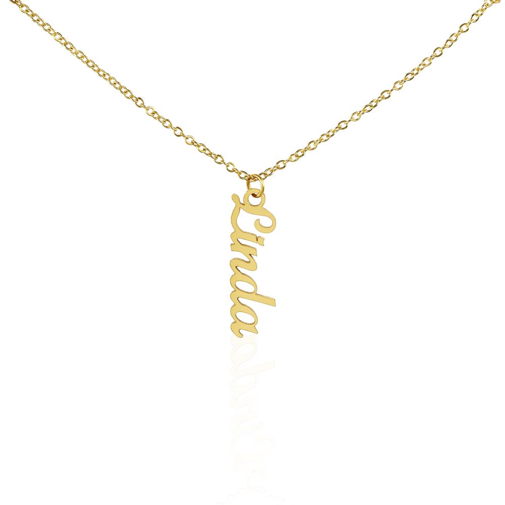 Personalized Multi Vertical Name Necklace | Custom Layered Name Pendant in Stainless Steel or 18k Yellow Gold