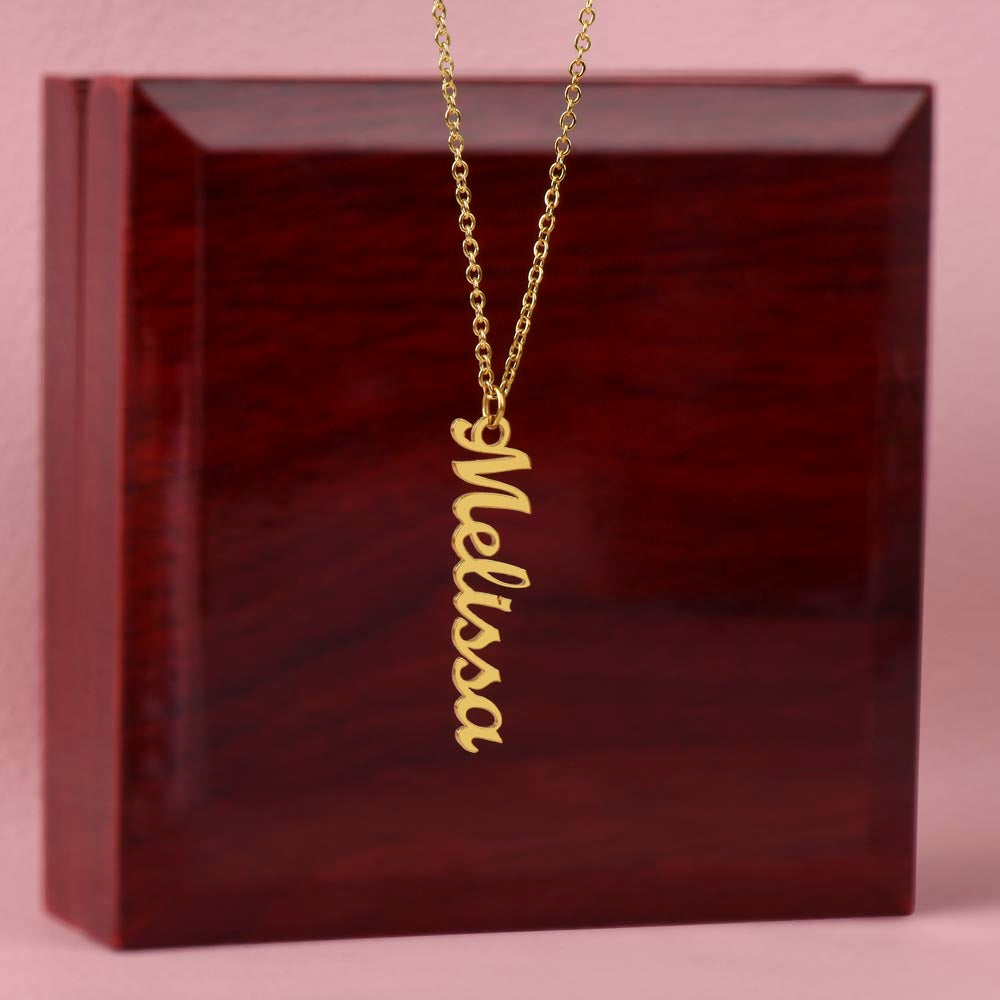 Personalized Multi Vertical Name Necklace | Custom Layered Name Pendant in Stainless Steel or 18k Yellow Gold
