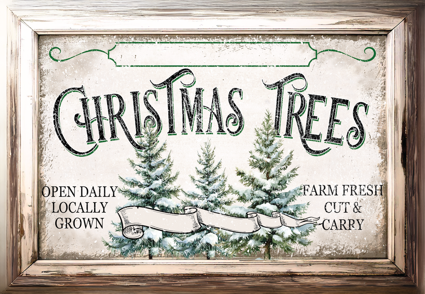 Personalized Rustic Christmas Tree Canvas – Custom Farm Fresh Holiday Decor