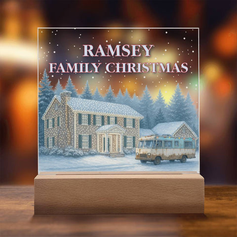 Personalized Family Christmas Vacation LED Light – Custom Holiday House Scene Acrylic Lamp Inspired by National Lampoon’s Christmas Vacation