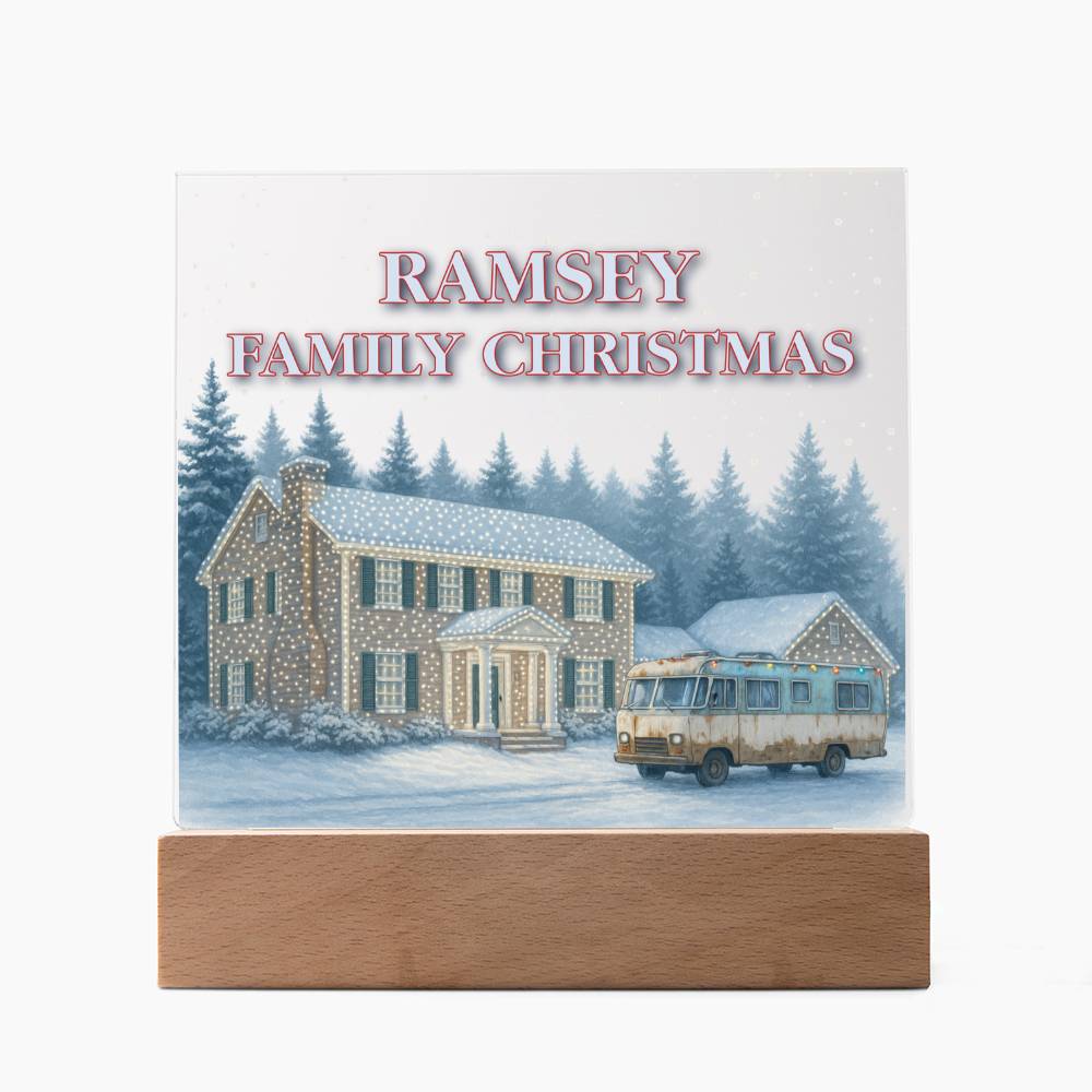 Personalized Family Christmas Vacation LED Light – Custom Holiday House Scene Acrylic Lamp Inspired by National Lampoon’s Christmas Vacation