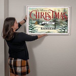 Personalized Thomas Kinkade-Style Christmas Metal Art Print – Custom Holiday Decor