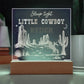 Sleep Tight Little Cowboy Personalized Acrylic Night Light – Custom Western Nursery Decor – Cowboy Bedroom Gift for Boys