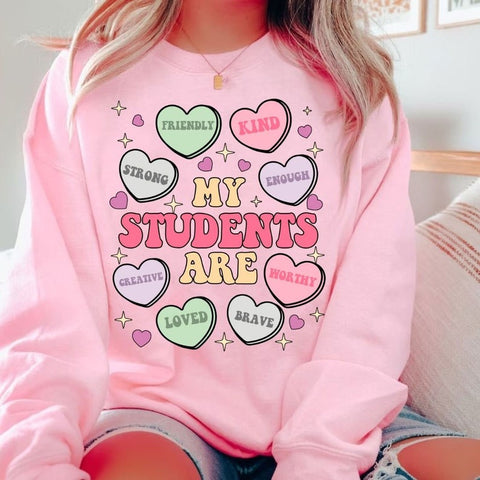 My Students Are My Valentine Sweatshirt – Comfort Colors | Teacher Valentine’s Day Apparel | Cozy & Stylish Heart Design