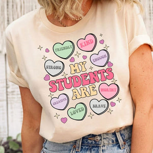 My Students Are My Valentine T-Shirt – Bella+Canvas | Teacher Valentine’s Day Tee | Soft & Stylish Heart Design Shirt