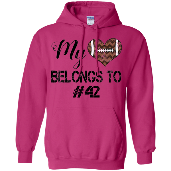 My Heart Belongs To Personalized Football Hoodie Sweatshirt Pink