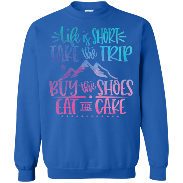 Life Is Short Gildan Crewneck Pullover Sweatshirt – Comfort Meets Style