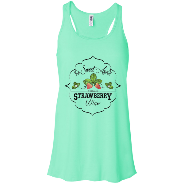 Sweet as Strawberry Wine Flowy Racerback Tank Mint