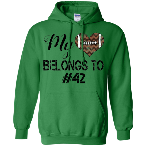 My Heart Belongs To Personalized Football Hoodie Sweatshirt Green