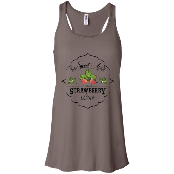 Sweet as Strawberry Wine Flowy Racerback Tank Brown