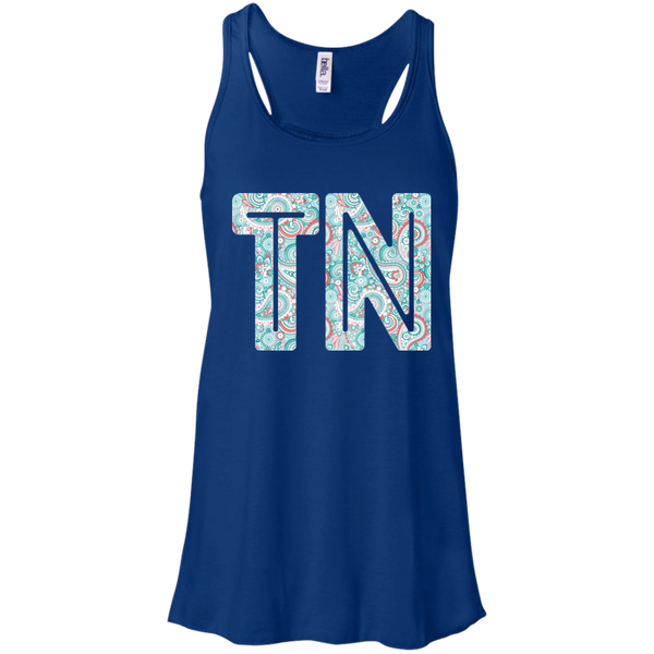 Paisley Tennessee Flowy Racerback Tank Top Blue