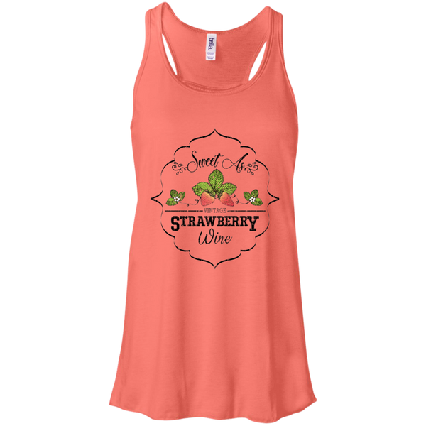 Sweet as Strawberry Wine Flowy Racerback Tank Coral